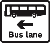 Bus lane on road at junction ahead 