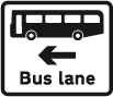 Bus lane on road at junction ahead