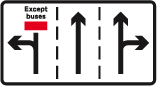 Appropriate traffic lanes at junction ahead