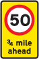 Mandatory speed limit ahead 