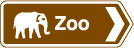 Tourist attraction road sign