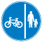 Segregated cycles and pedestrian route
