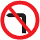 No left turn road sign