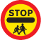 School crossing patrol road sign