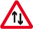 Two-way trffic straight ahead