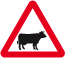 Cattle road sign