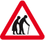 Frail Pedestrains Road Sign