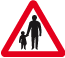 Pedestrians in road ahead