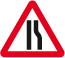 Road narrows on Right