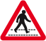 Zebra crossing road sign